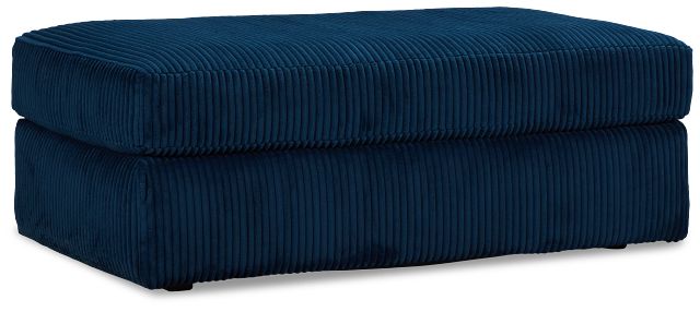 Charlie Dark Blue Fabric Ottoman