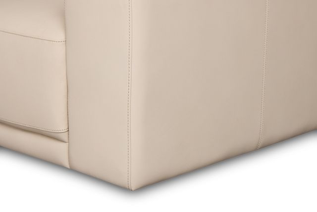 Kellan Ivory Leather Large Left Chaise Sectional