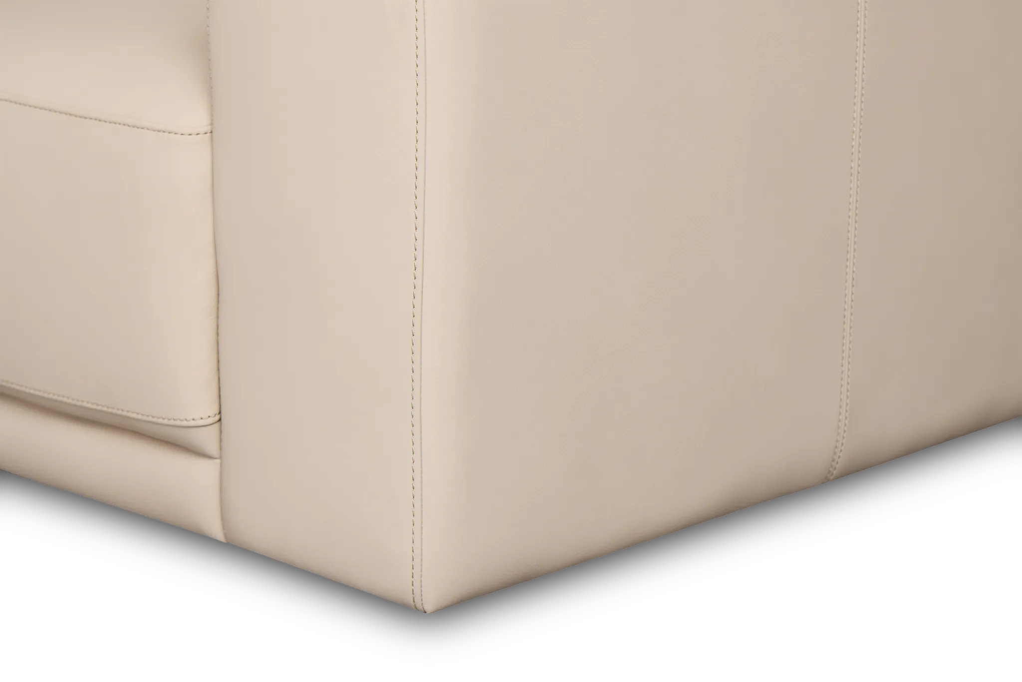 Kellan Ivory Leather Large Left Chaise Sectional