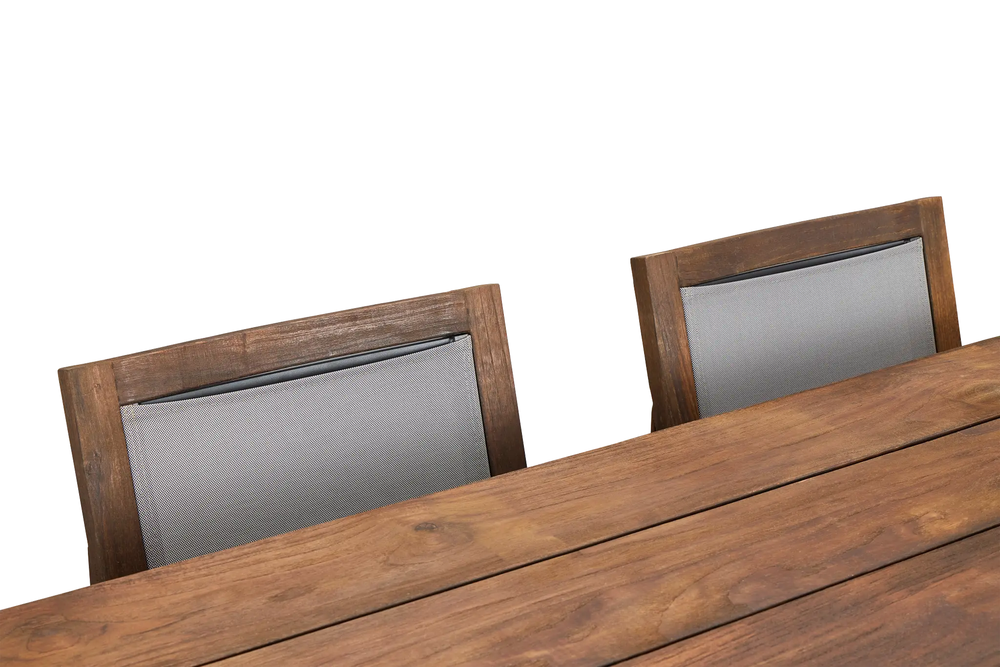 Linear Teak 70" Teak Table & 4 Teak Sling Side Chairs Linear Teak 70" Teak Table & 4 Teak Sling Side Chairs