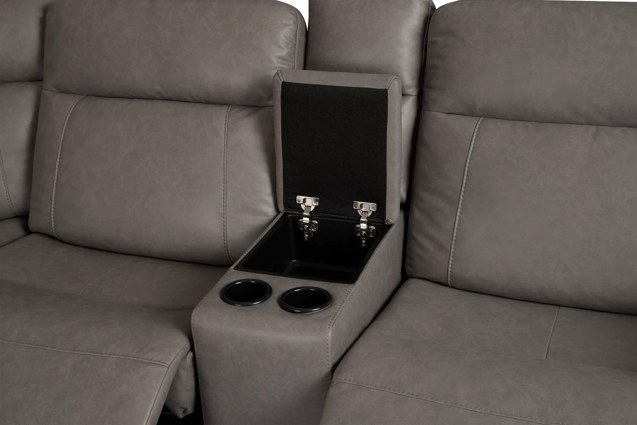 Colton Light Gray Micro Medium Triple Power 2-arm Sectional