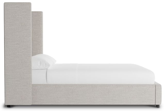 Captiva Maguire Pewter 60" Upholstered Shelter Bed