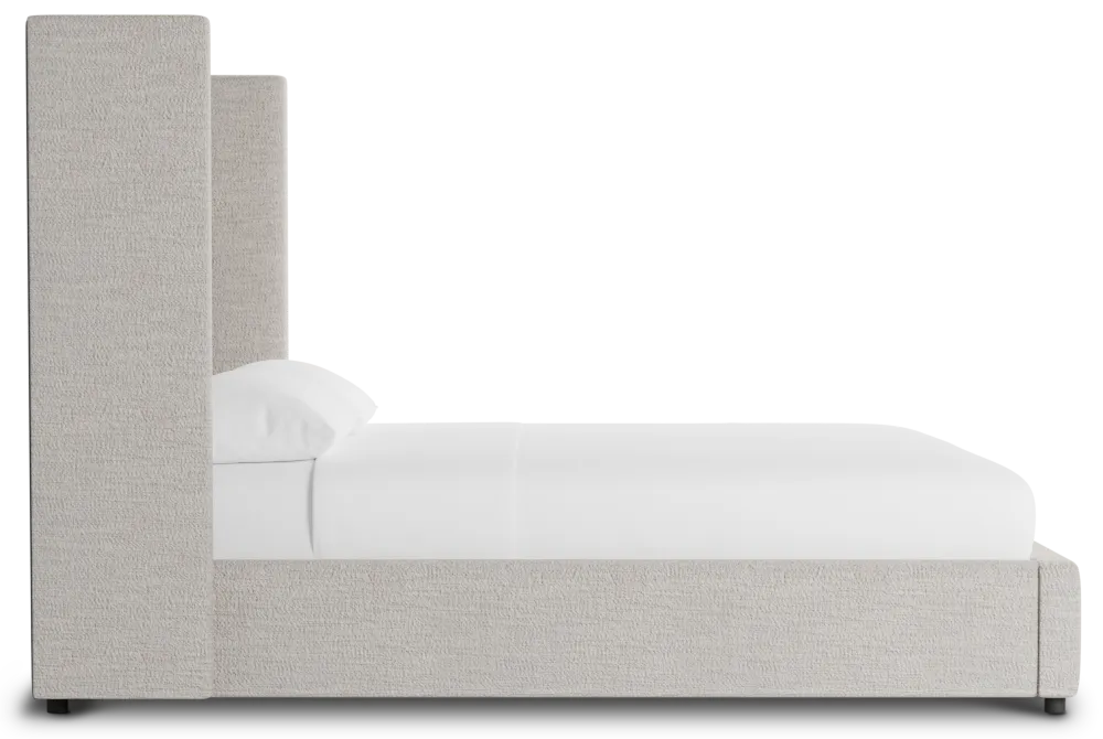 Captiva Maguire Pewter 60" Upholstered Shelter Bed