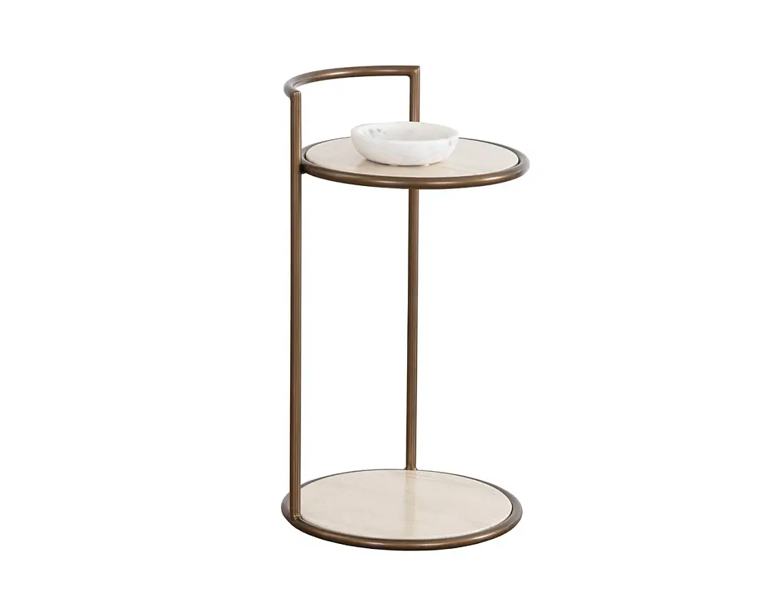 Nessa Light Brown Round End Table Nessa Light Brown Round End Table