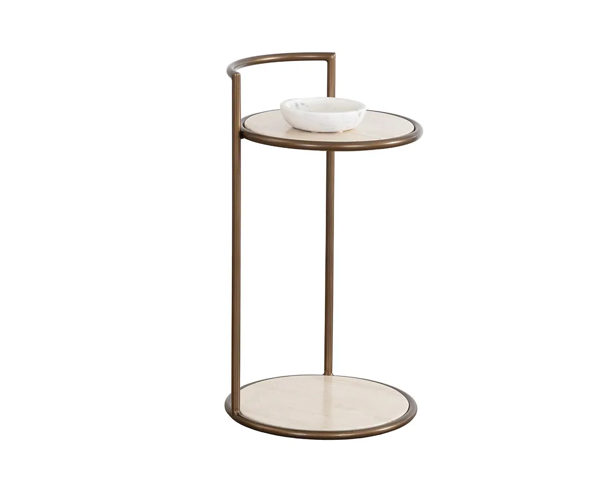 Nessa Light Brown Round End Table