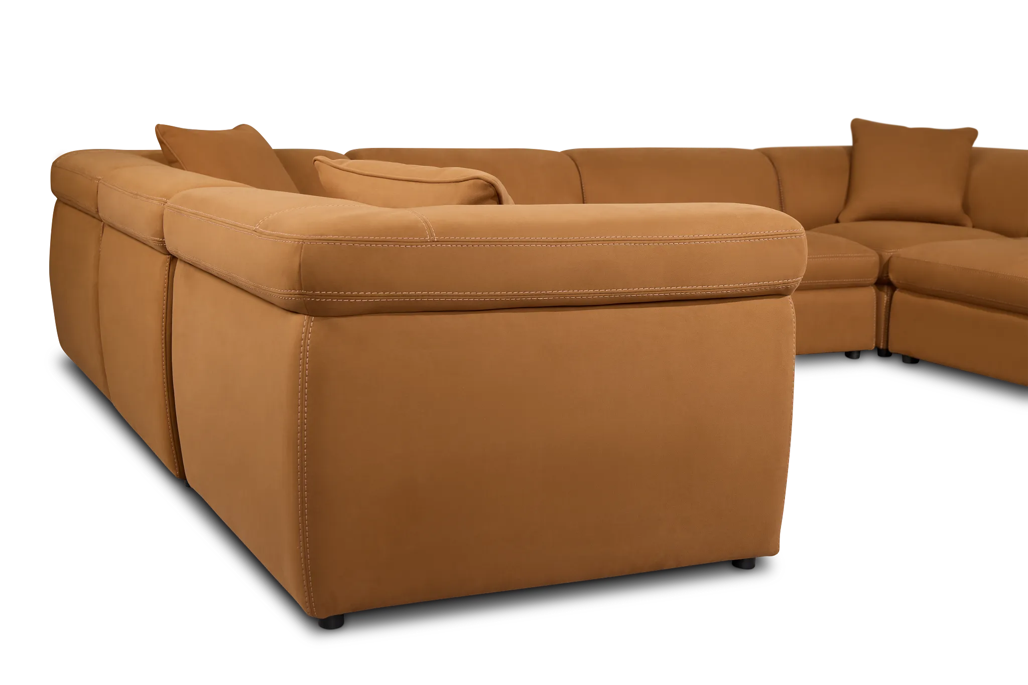 Aria Medium Brown Micro Immersive 8-piece Modular Sectional W/2 Speakers