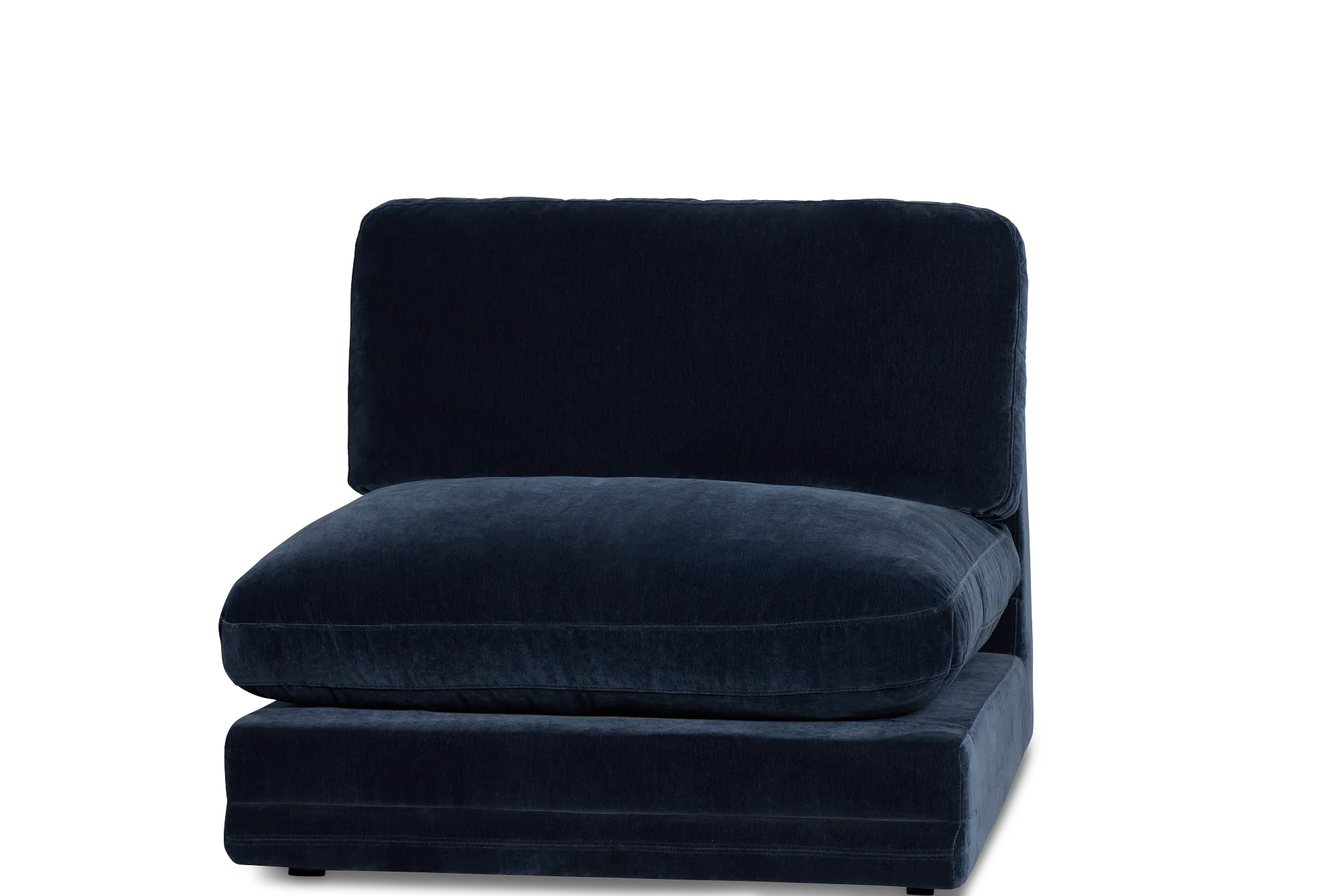 Jules Dark Blue Velvet Armless Chair