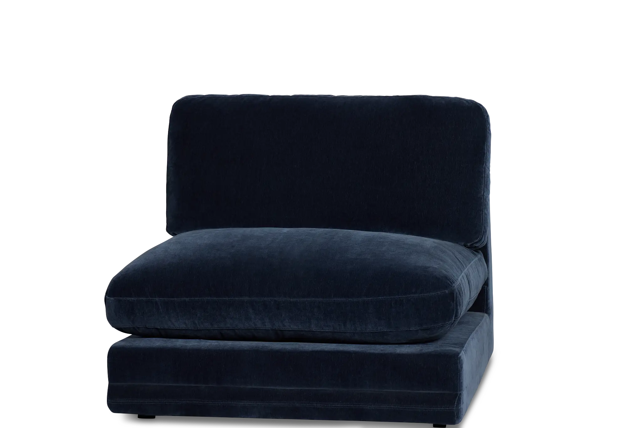 Jules Dark Blue Velvet Armless Chair Jules Dark Blue Velvet Armless Chair