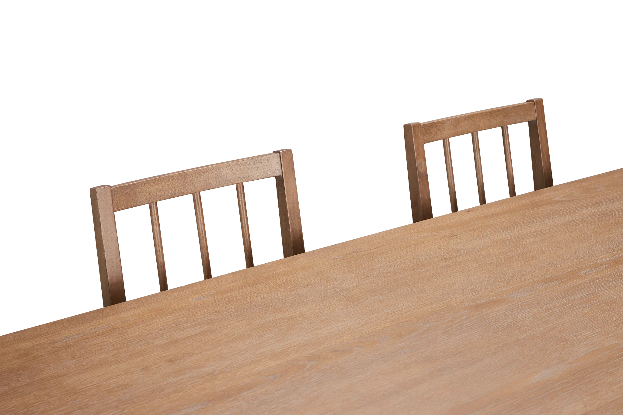 Provo Mid Tone Trestle Table & 4 White Upholstered Chairs