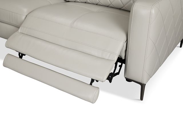 Ava Light Gray Micro Small Left Chaise Power Reclining Sectional