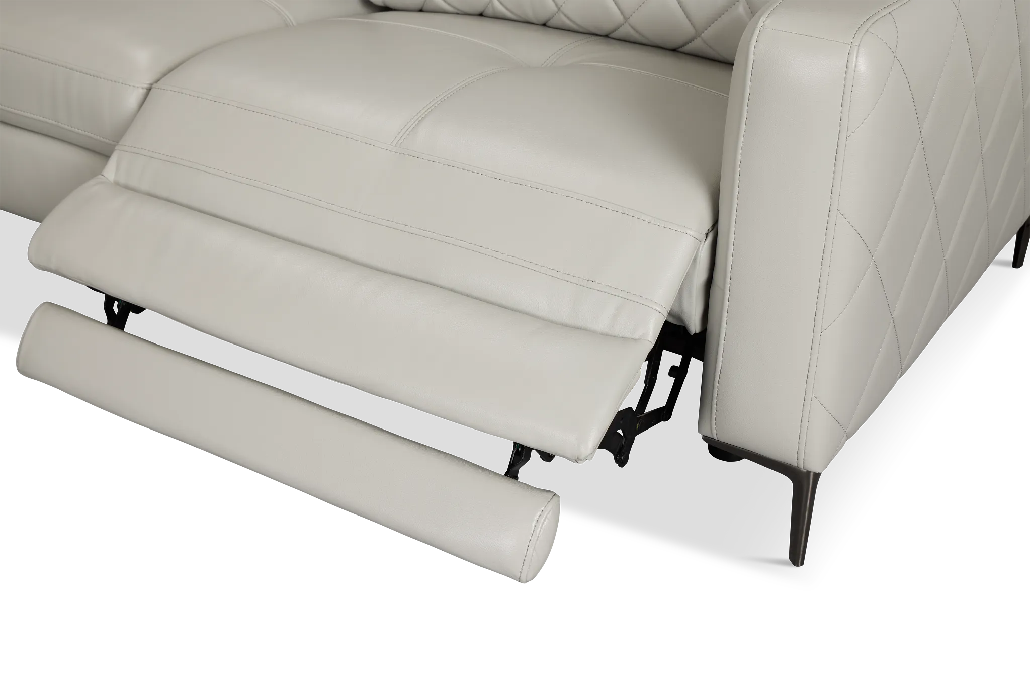 Ava Light Gray Micro Small Left Chaise Power Reclining Sectional