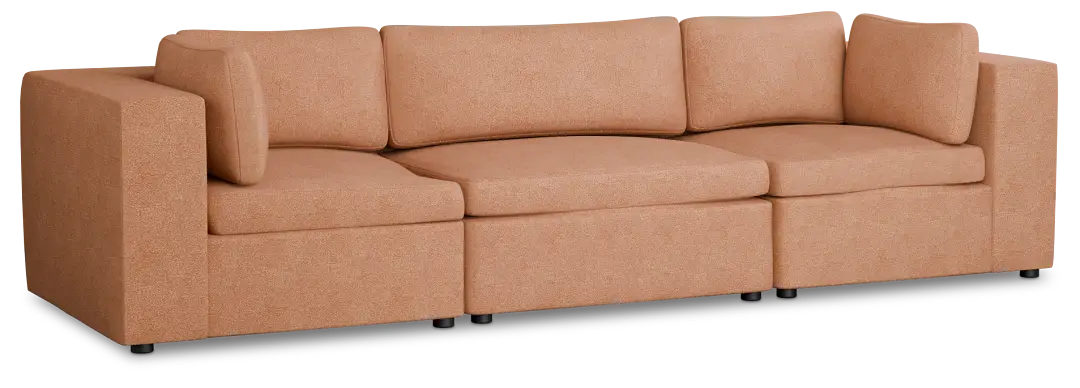 Destin Sutton Orange Fabric 3-piece Modular Sofa Destin Sutton Orange Fabric 3-piece Modular Sofa