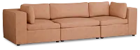 Destin Sutton Orange Fabric 3 Piece Modular Sofa