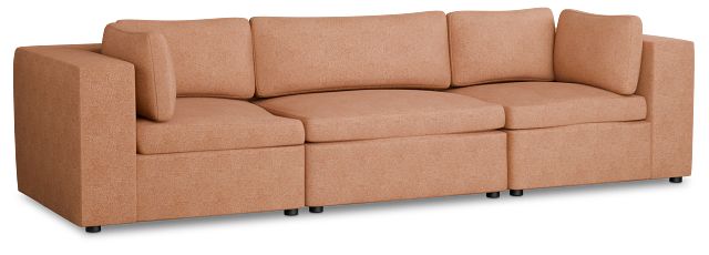 Destin Sutton Orange Fabric 3 Piece Modular Sofa