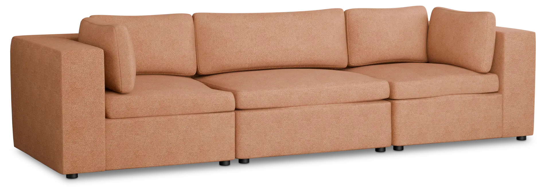 Destin Sutton Orange Fabric 3 Piece Modular Sofa Destin Sutton Orange Fabric 3 Piece Modular Sofa