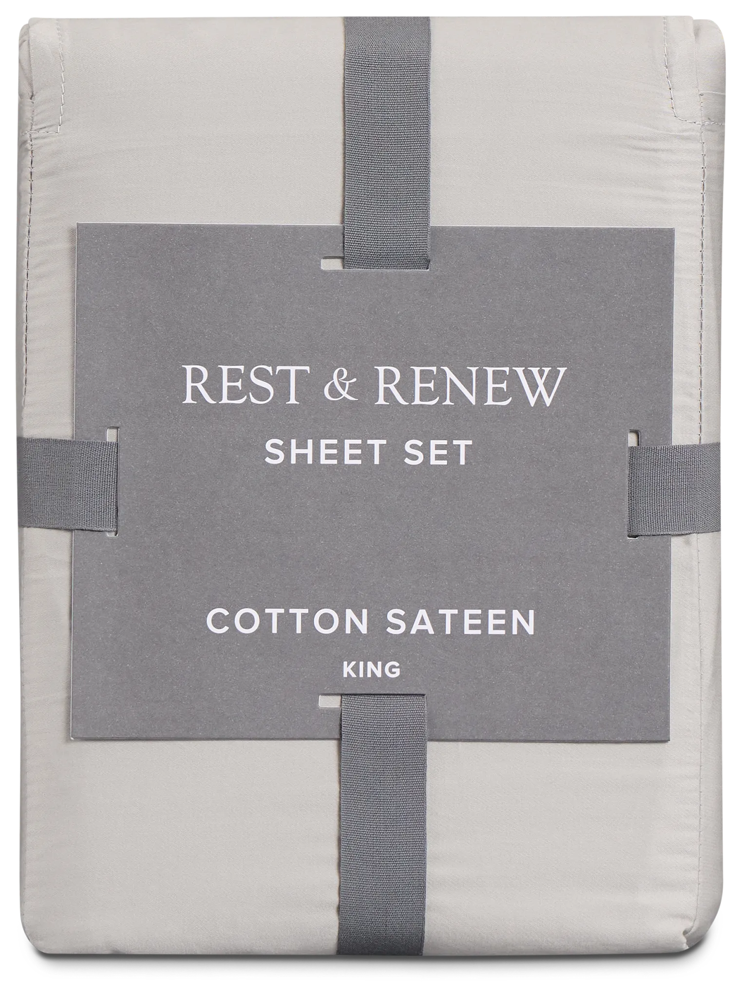 Rest & Renew Cotton Sateen Gray 300 Thread Sheet Set