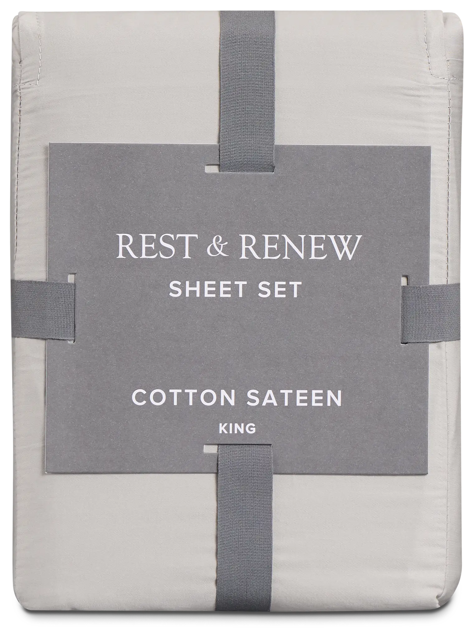 Rest & Renew Cotton Sateen Gray 300 Thread Sheet Set Rest & Renew Cotton Sateen Gray 300 Thread Sheet Set