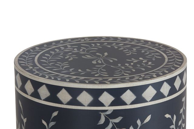 Royal Dark Blue Round Accent Table