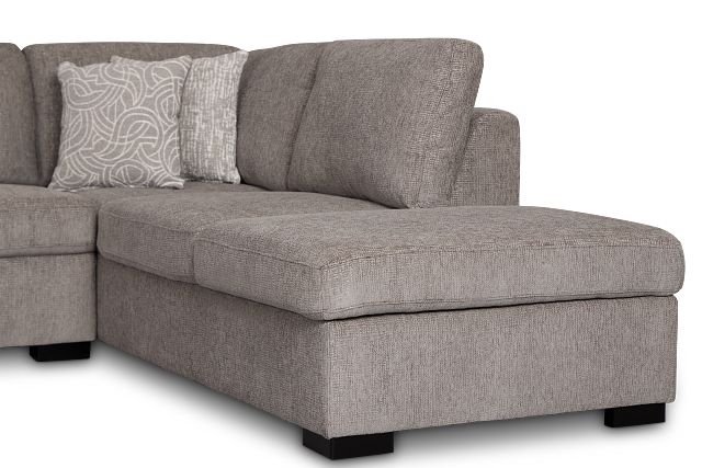 Blakely Gray Fabric Small Right Bumper Sectional