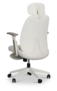 Nora White Upholstered Desk Chair