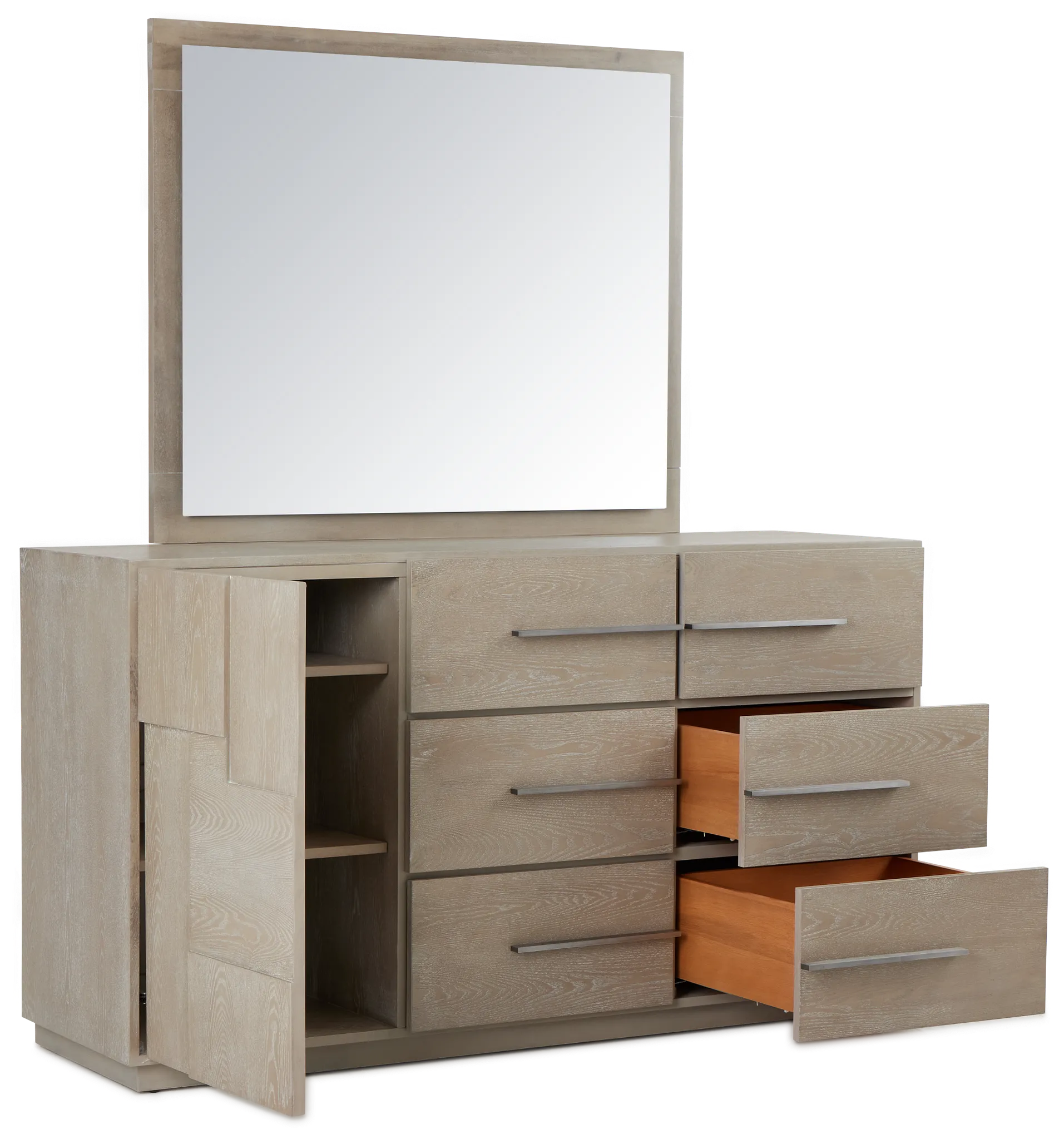 Destination Light Tone Door Dresser & Mirror