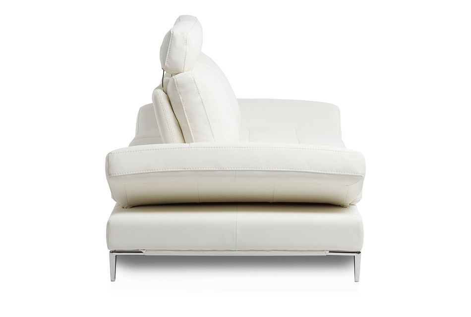 Camden White Micro Sofa With Detachable Headrests
