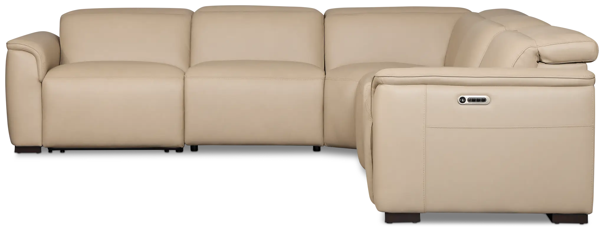 Flexsteel Brodie Taupe Lthr/vinyl Medium Triple Power 2-arm Sectional Flexsteel Brodie Taupe Lthr/vinyl Medium Triple Power 2-arm Sectional