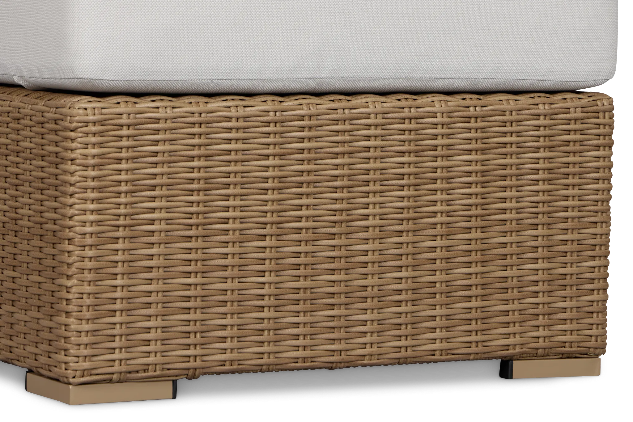 Montecito Light Tone Small Ottoman With Light Beige Cushions