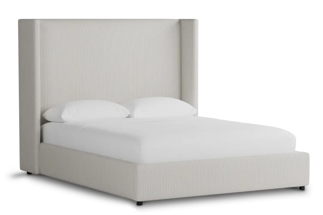Captiva Lucy Light Beige 60" Upholstered Shelter Bed Captiva Lucy Light Beige 60" Upholstered Shelter Bed