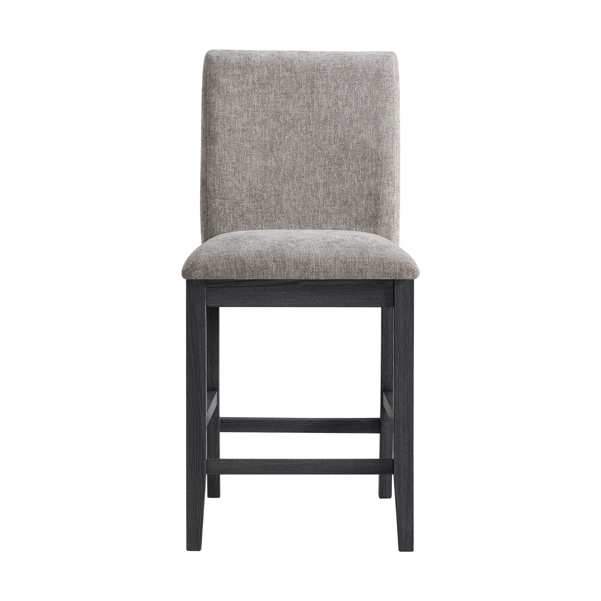 Gareth Dark Gray Round High Table & 4 Upholstered Barstools