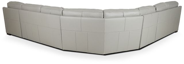 Amari Gray Leather Large Right Chaise Sectional
