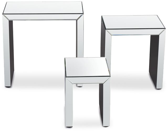 Alexia Silver Mirrored Nesting End Table