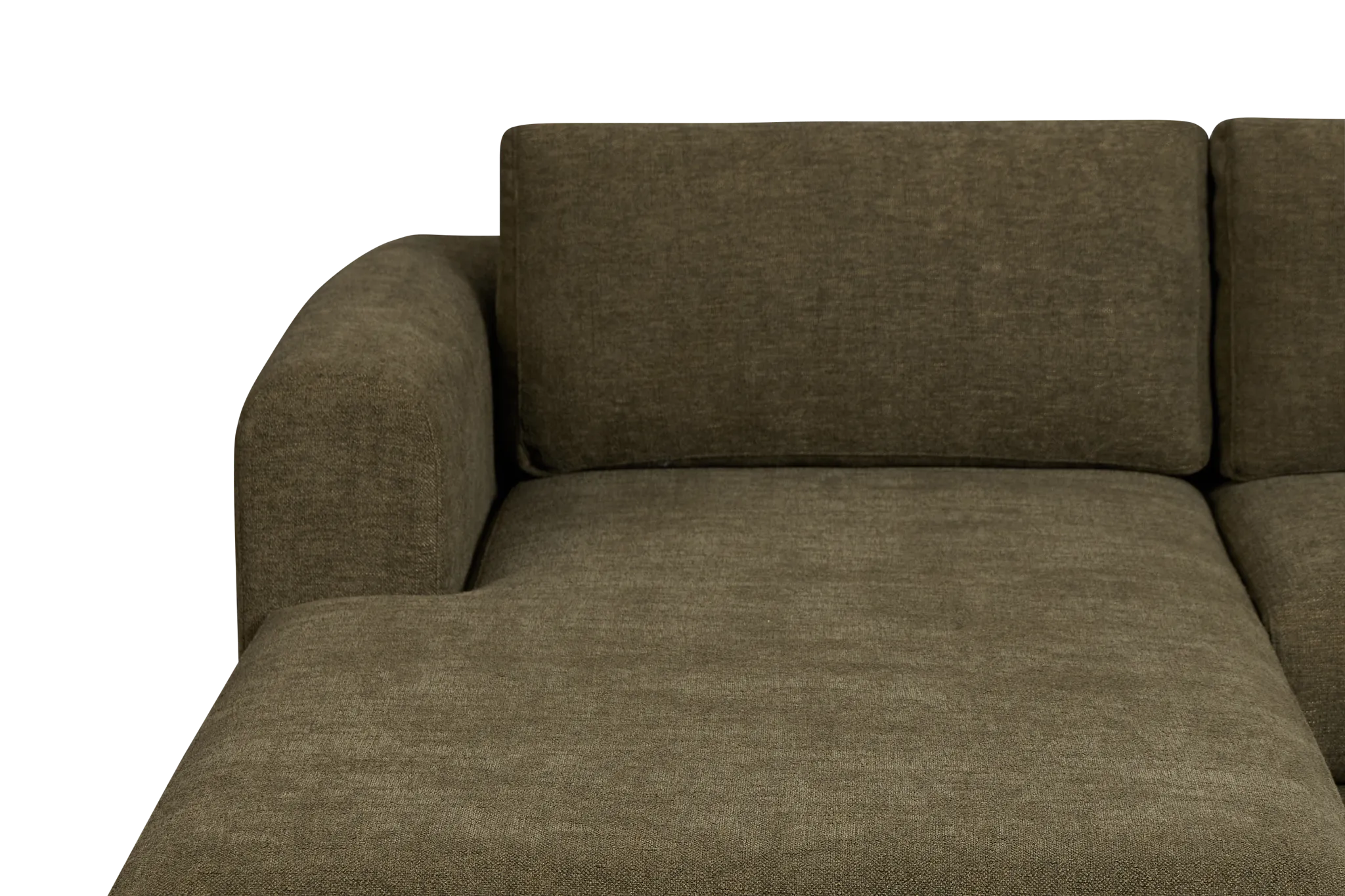 Alma Dark Green Fabric Left Chaise Sectional