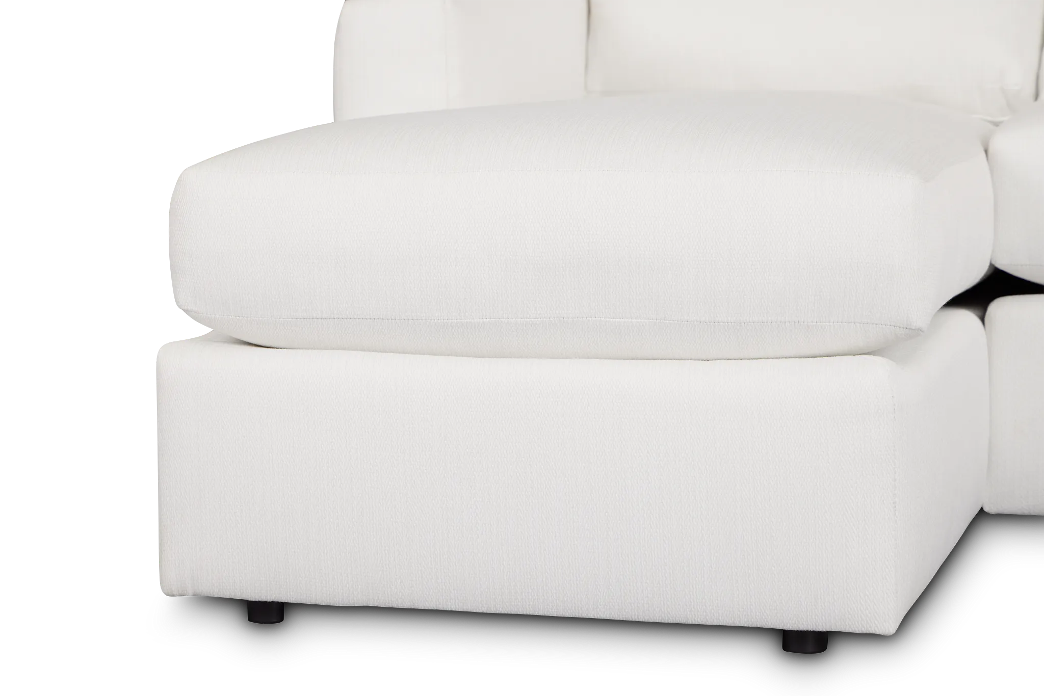 Rhodes White Fabric Left Chaise Sectional