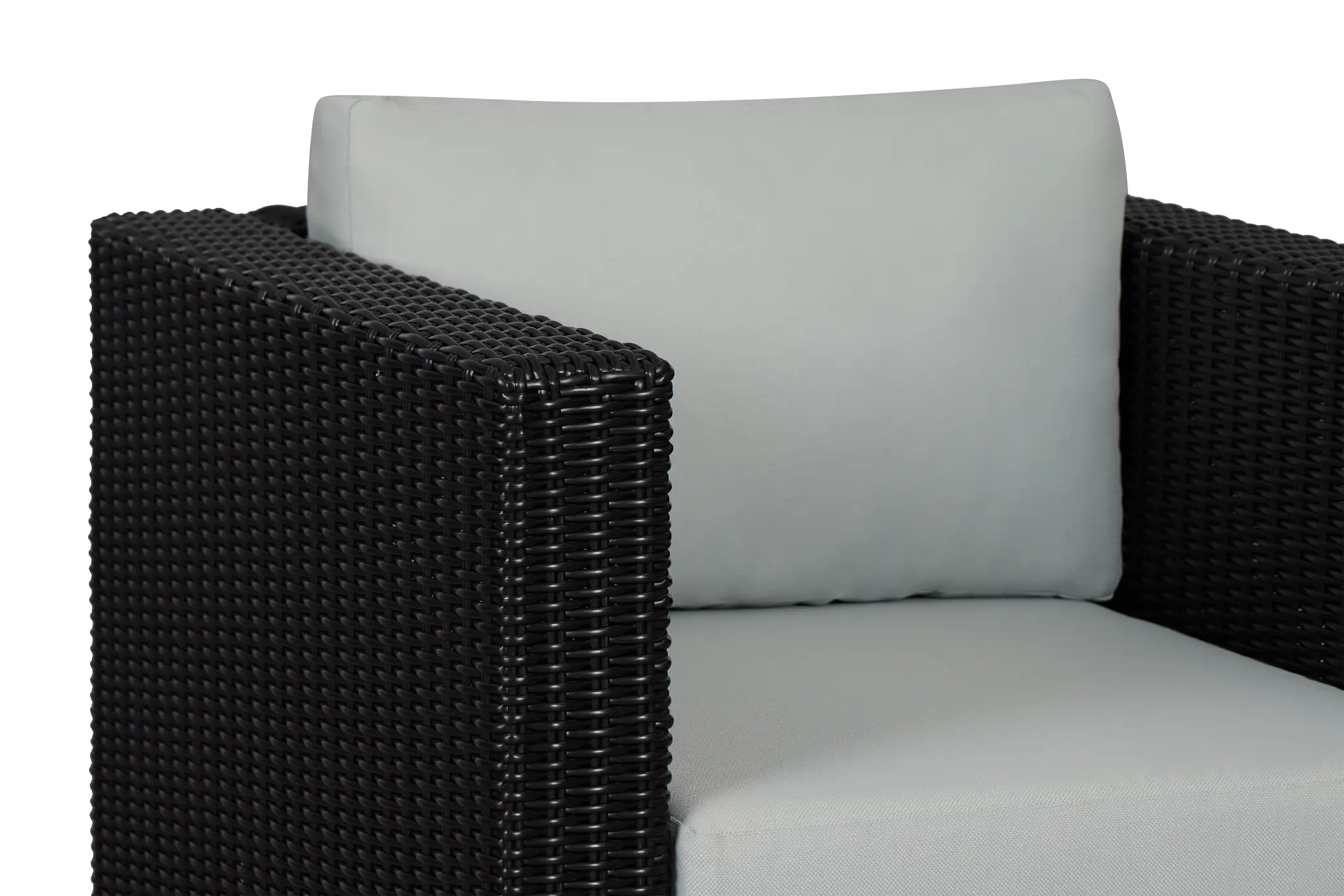 Montecito Black Chair With Light Blue Cushions Montecito Black Chair With Light Blue Cushions