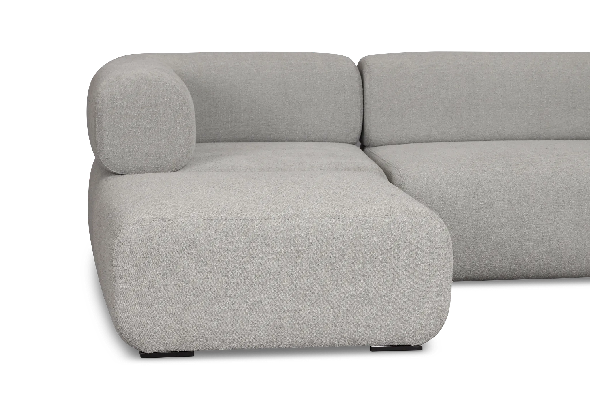 Celeste Light Gray Fabric 4-piece Chaise Sectional