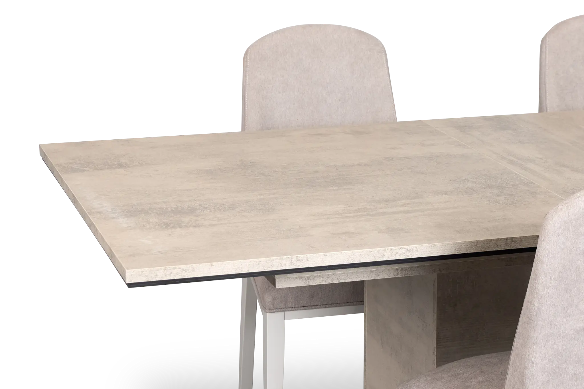 Pomona Gray Rectangular Table & 4 Upholstered Chairs Pomona Gray Rectangular Table & 4 Upholstered Chairs