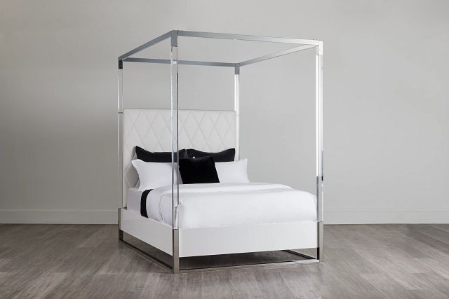 Miami White Uph Canopy Bed