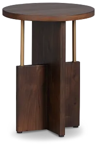 Callen Dark Tone Wood Round Chairside Table