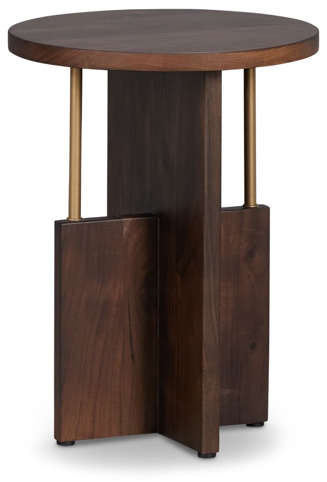 Callen Dark Tone Wood Round Chairside Table
