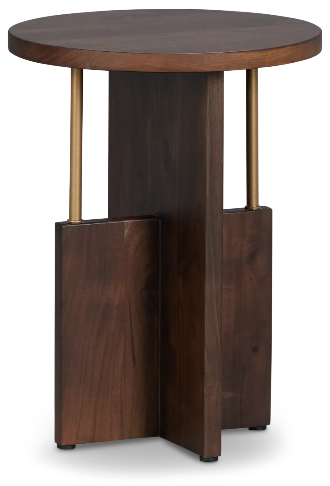 Callen Dark Tone Wood Round Chairside Table