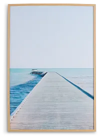 Distance Light Blue Framed Wall Art