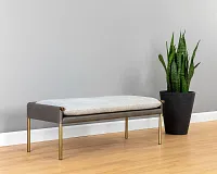 Monroe Gray Upholstered Bench