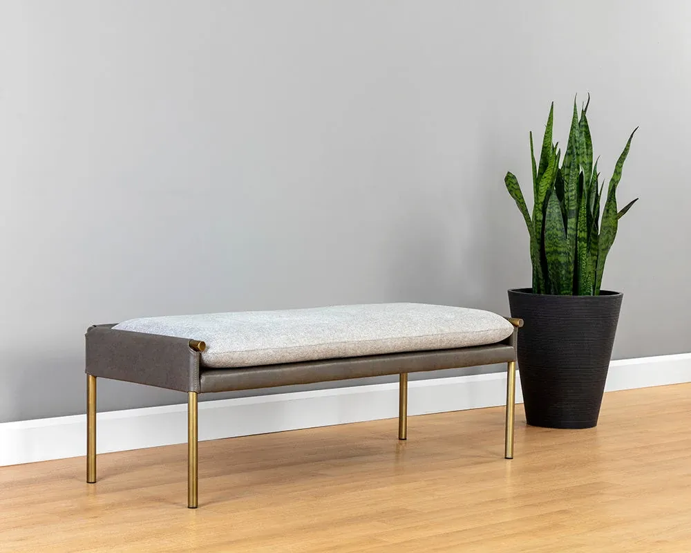 Monroe Gray Upholstered Bench