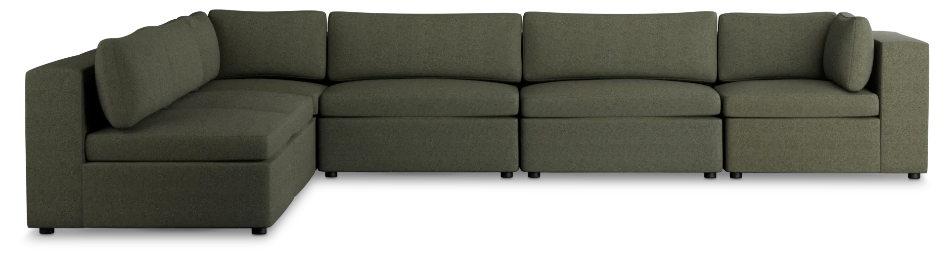 Destin Sutton Green Fabric 6-piece Modular Sectional
