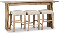Joplin Light Tone High Table With 3 Backless Barstools