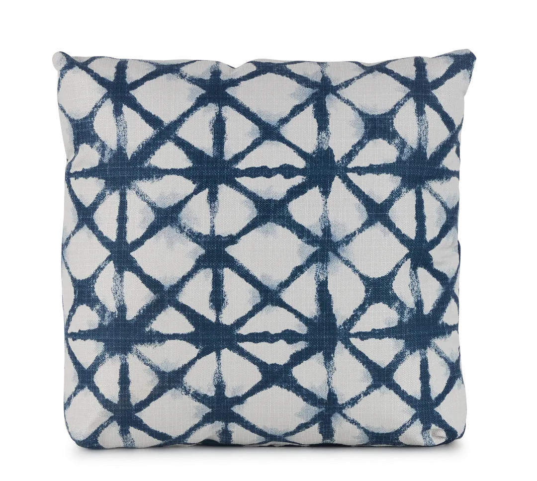 Shibori Dark Blue 18" Indoor/outdoor Square Accent Pillow