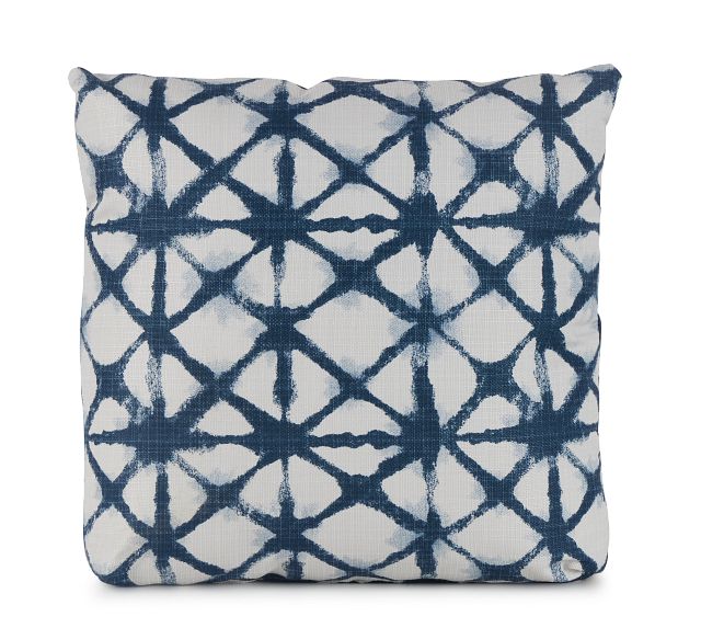 Shibori Dark Blue 18" Indoor/outdoor Square Accent Pillow