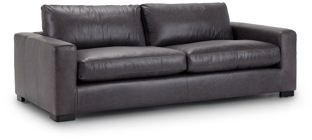 Bohan 89" Black Leather Sofa