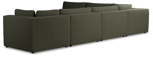 Destin Sutton Green Fabric 6-piece Modular Sectional